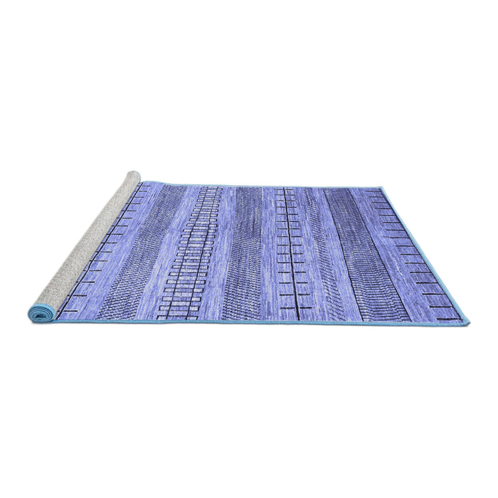 Sideview of Machine Washable Abstract Blue Contemporary Rug, wshcon328blu