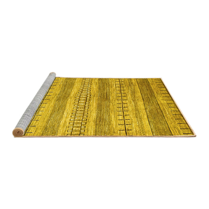 Sideview of Machine Washable Abstract Yellow Contemporary Rug, wshcon328yw