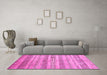 Machine Washable Abstract Pink Contemporary Rug in a Living Room, wshcon328pnk