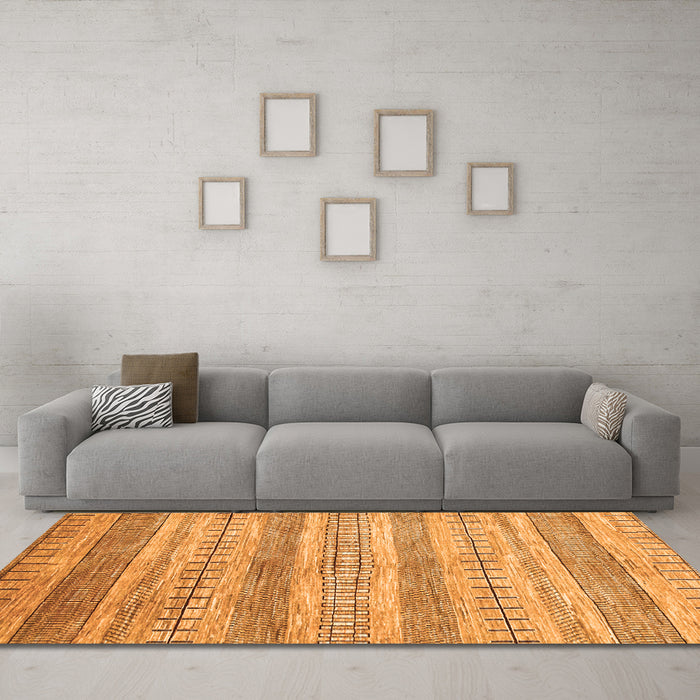 Machine Washable Abstract Orange Contemporary Area Rugs in a Living Room, wshcon328org