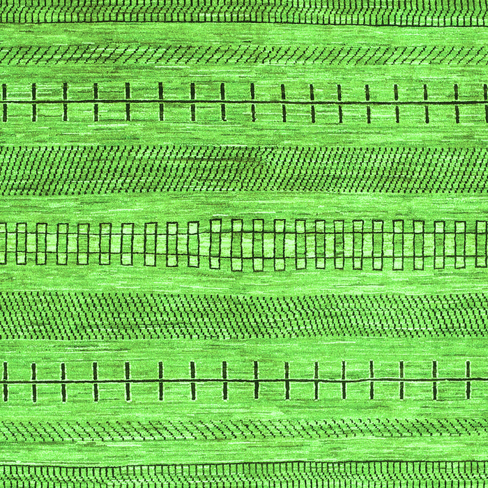 Serging Thickness of Machine Washable Abstract Green Contemporary Area Rugs, wshcon328grn