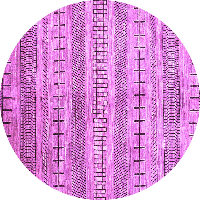 Round Machine Washable Abstract Purple Contemporary Area Rugs, wshcon328pur