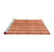 Serging Thickness of Machine Washable Contemporary Neon Red Rug, wshcon329