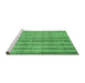 Sideview of Machine Washable Abstract Emerald Green Contemporary Area Rugs, wshcon329emgrn