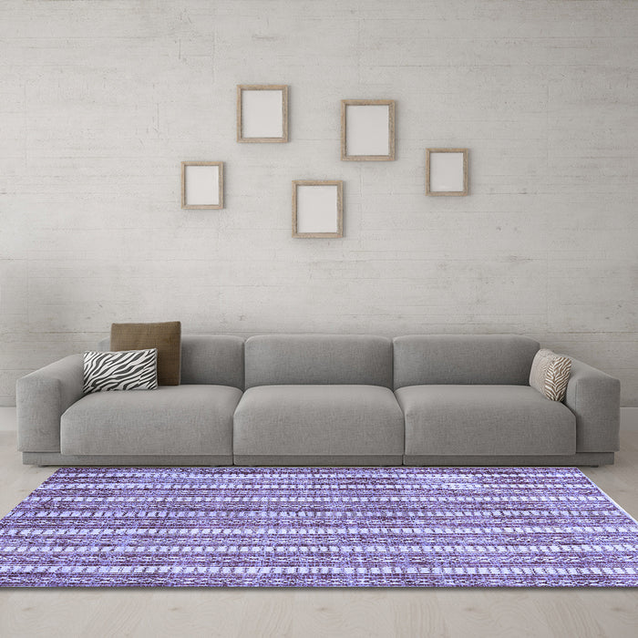Machine Washable Abstract Blue Contemporary Rug in a Living Room, wshcon329blu