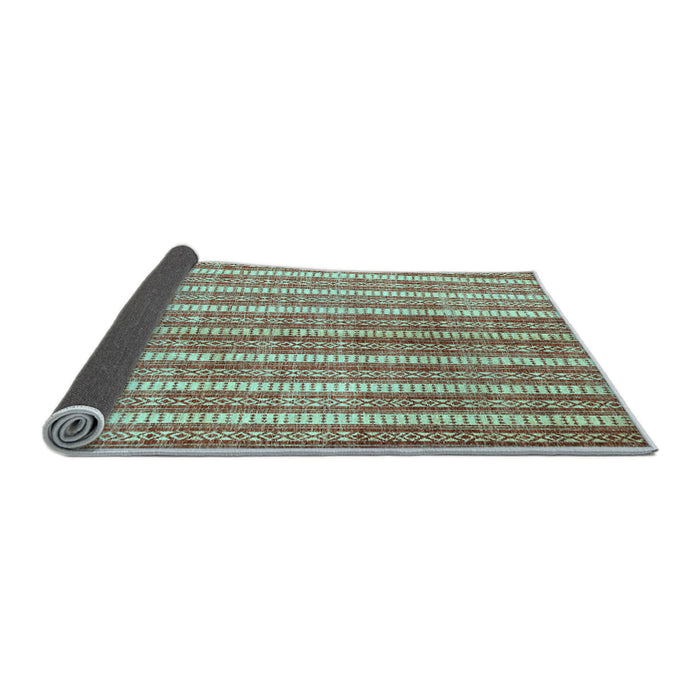 Sideview of Abstract Light Blue Contemporary Rug, con329lblu