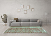 Machine Washable Abstract Light Blue Contemporary Rug, wshcon329lblu