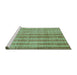 Sideview of Machine Washable Abstract Turquoise Contemporary Area Rugs, wshcon329turq