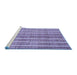 Sideview of Machine Washable Abstract Blue Contemporary Rug, wshcon329blu