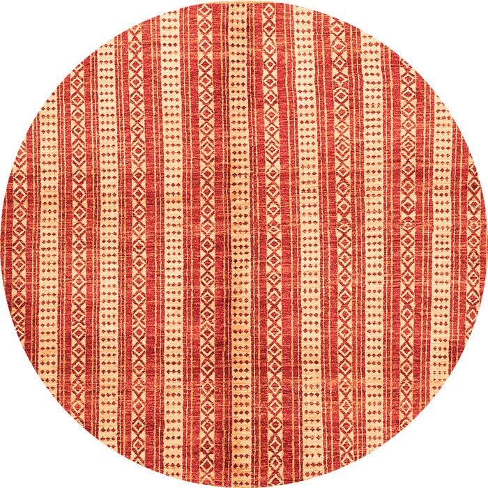 Square Abstract Orange Contemporary Rug, con329org