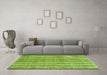 Machine Washable Abstract Green Contemporary Area Rugs in a Living Room,, wshcon329grn