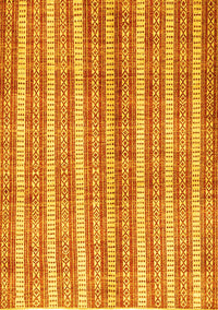 Abstract Yellow Contemporary Rug, con329yw