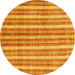 Round Abstract Yellow Contemporary Rug, con329yw