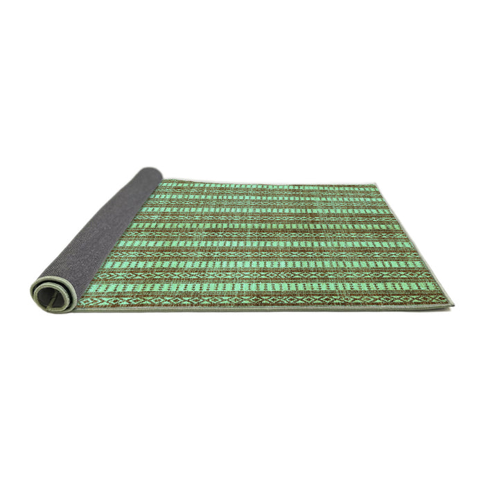 Sideview of Abstract Turquoise Contemporary Rug, con329turq
