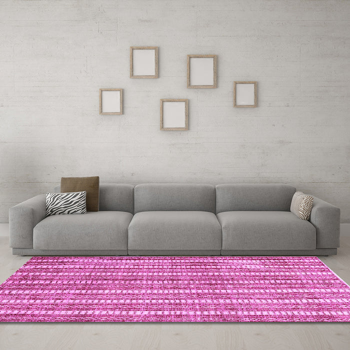 Machine Washable Abstract Purple Contemporary Area Rugs in a Living Room, wshcon329pur