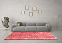 Machine Washable Abstract Red Contemporary Rug, wshcon329red