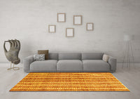 Machine Washable Abstract Yellow Contemporary Rug, wshcon329yw