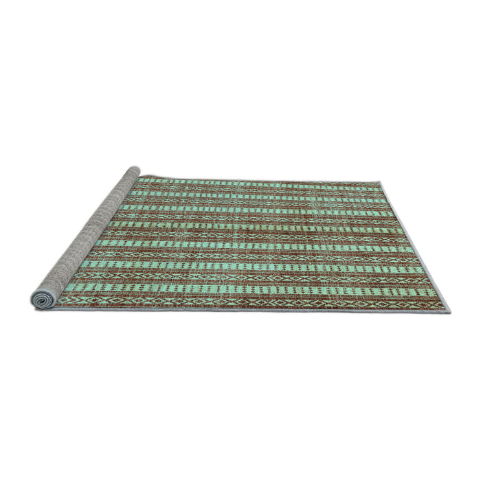 Sideview of Machine Washable Abstract Light Blue Contemporary Rug, wshcon329lblu
