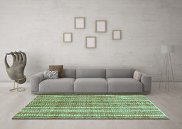 Machine Washable Abstract Turquoise Contemporary Area Rugs in a Living Room,, wshcon329turq