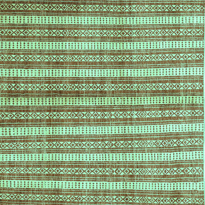 Square Abstract Turquoise Contemporary Rug, con329turq