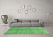 Machine Washable Abstract Emerald Green Contemporary Area Rugs in a Living Room,, wshcon329emgrn