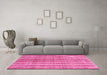 Machine Washable Abstract Pink Contemporary Rug in a Living Room, wshcon329pnk