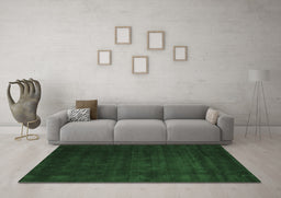 Machine Washable Abstract Emerald Green Contemporary Area Rugs in a Living Room,, wshcon32emgrn