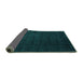 Sideview of Abstract Turquoise Contemporary Rug, con32turq