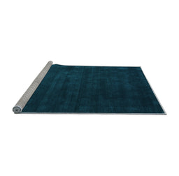 Sideview of Machine Washable Abstract Light Blue Contemporary Rug, wshcon32lblu