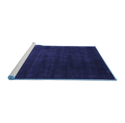 Sideview of Machine Washable Abstract Blue Contemporary Rug, wshcon32blu