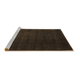 Sideview of Machine Washable Abstract Brown Contemporary Rug, wshcon32brn