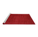 Serging Thickness of Machine Washable Contemporary Red Rug, wshcon33