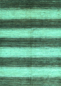 Abstract Turquoise Contemporary Rug, con330turq