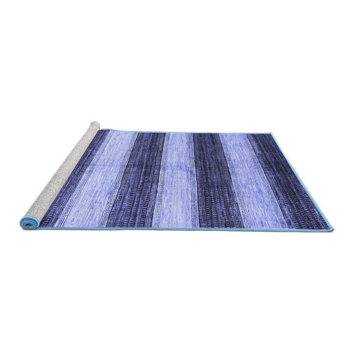 Sideview of Machine Washable Abstract Blue Contemporary Rug, wshcon330blu