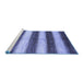 Sideview of Machine Washable Abstract Blue Contemporary Rug, wshcon330blu