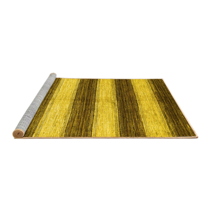 Sideview of Machine Washable Abstract Yellow Contemporary Rug, wshcon330yw
