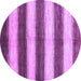 Round Machine Washable Abstract Purple Contemporary Area Rugs, wshcon330pur