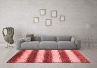 Machine Washable Abstract Red Contemporary Rug, wshcon330red