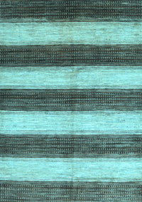 Abstract Light Blue Contemporary Rug, con330lblu