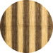 Round Abstract Brown Contemporary Rug, con330brn