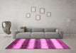 Machine Washable Abstract Pink Contemporary Rug in a Living Room, wshcon330pnk