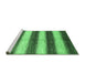 Sideview of Machine Washable Abstract Emerald Green Contemporary Area Rugs, wshcon330emgrn