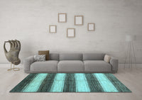 Machine Washable Abstract Light Blue Contemporary Rug, wshcon330lblu