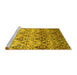 Sideview of Machine Washable Abstract Yellow Contemporary Rug, wshcon331yw