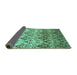 Sideview of Abstract Turquoise Contemporary Rug, con331turq