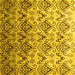 Square Abstract Yellow Contemporary Rug, con331yw