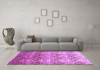 Machine Washable Abstract Purple Contemporary Rug, wshcon331pur