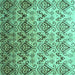 Square Machine Washable Abstract Turquoise Contemporary Area Rugs, wshcon331turq