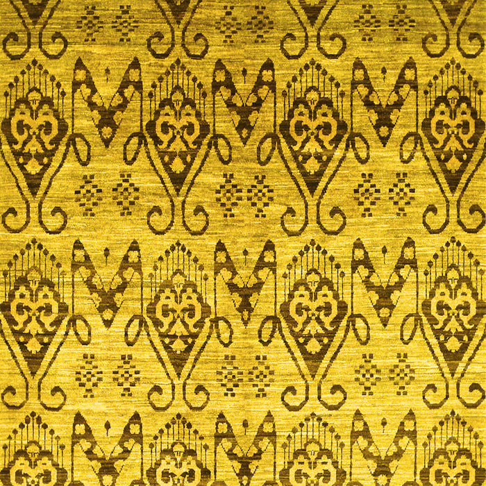 Machine Washable Abstract Yellow Contemporary Rug, wshcon331yw