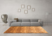 Machine Washable Abstract Orange Contemporary Area Rugs in a Living Room, wshcon331org